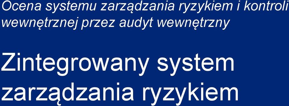 wewnętrznej przez audyt