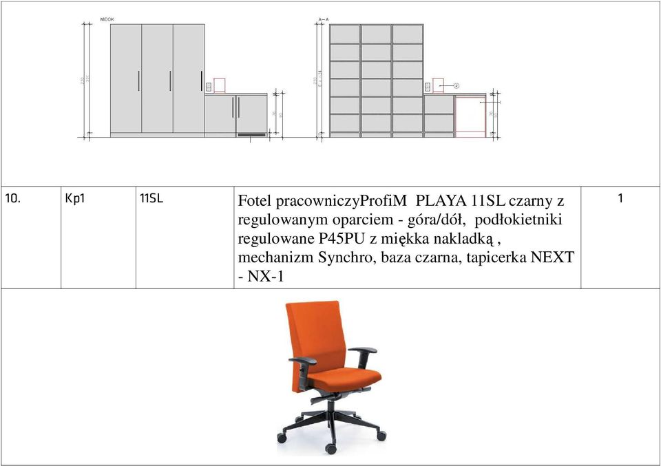 podłokietniki regulowane P45PU z miękka