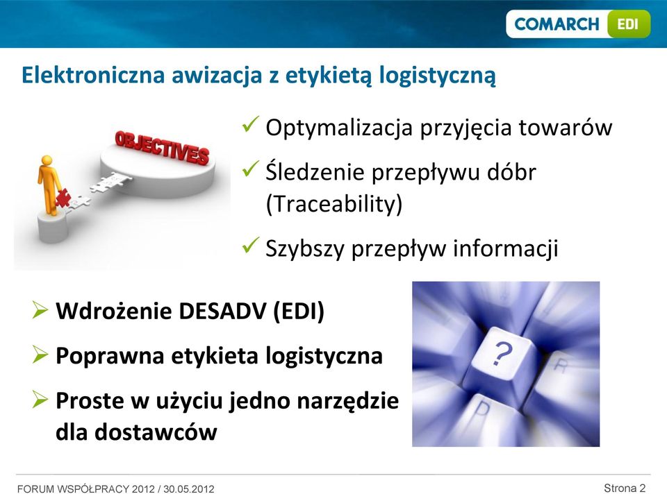 towarów Śledzenie przepływu dóbr (Traceability) Proste w użyciu