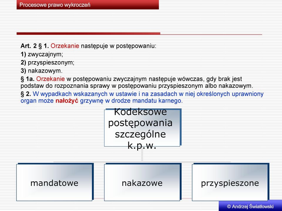 postępowaniu przyspieszonym albo nakazowym. 2.