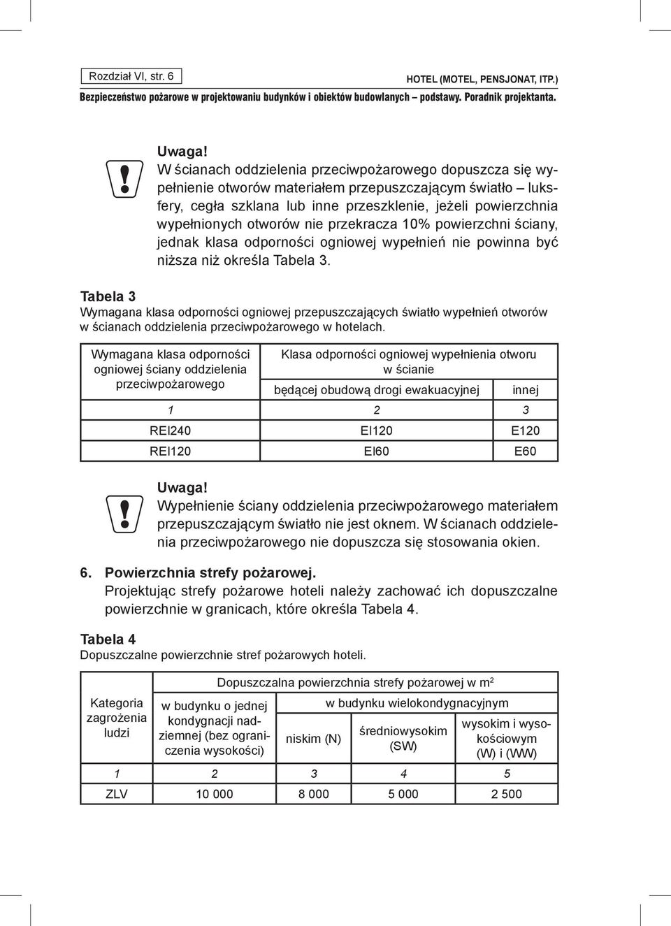 nie przekracza 10% powierzchni ściany, jednak klasa odporności ogniowej wypełnień nie powinna być niższa niż określa Tabela 3.