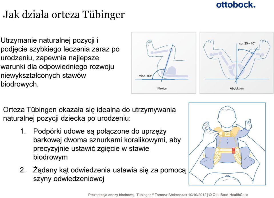 Orteza Tübingen okazała się idealna do utrzymywania naturalnej pozycji dziecka po urodzeniu: 1.