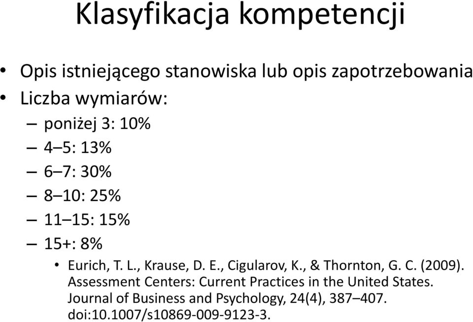 , Krause, D. E., Cigularov, K., & Thornton, G. C. (2009).