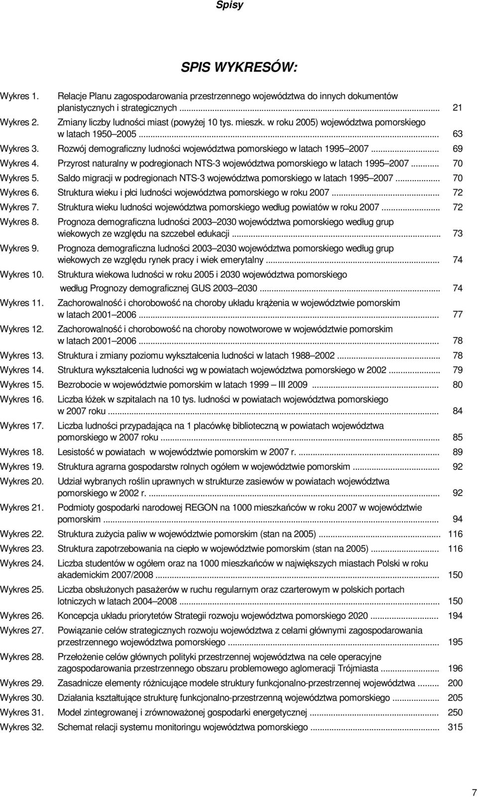 Rozwój demograficzny ludności województwa pomorskiego w latach 1995 2007... 69 Wykres 4. Przyrost naturalny w podregionach NTS-3 województwa pomorskiego w latach 1995 2007... 70 Wykres 5.