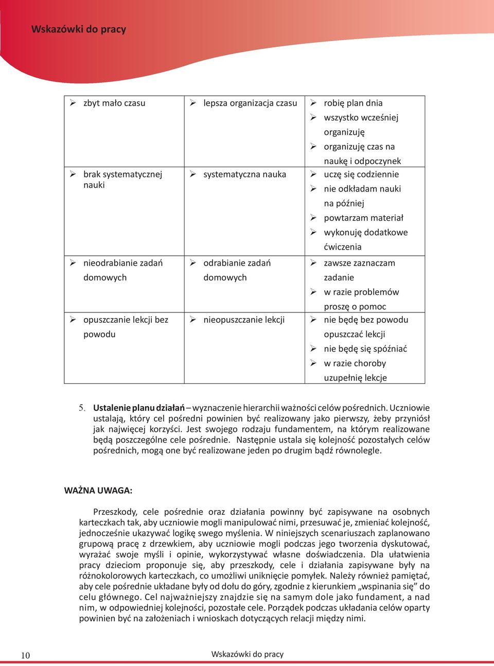 zaznaczam zadanie w razie problemów proszę o pomoc nie będę bez powodu opuszczać lekcji nie będę się spóźniać w razie choroby uzupełnię lekcje 5.