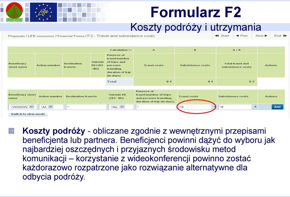 Beneficjenci powinni dążyć do wyboru jak najbardziej oszczędnych i przyjaznych środowisku