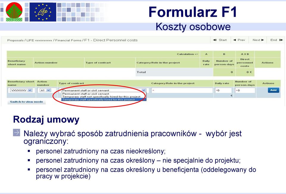 nieokreślony; personel zatrudniony na czas określony nie specjalnie do