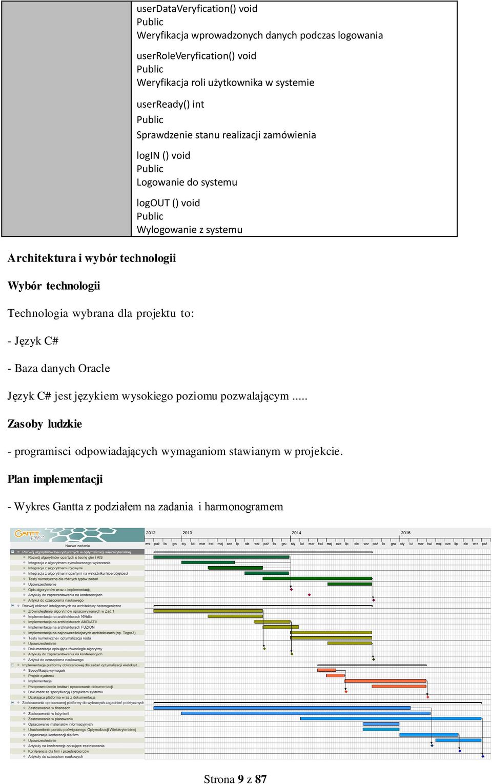 Wylogowanie z systemu Technologia wybrana dla projektu to: - Język C# - Baza danych Oracle Język C# jest językiem wysokiego poziomu pozwalającym.