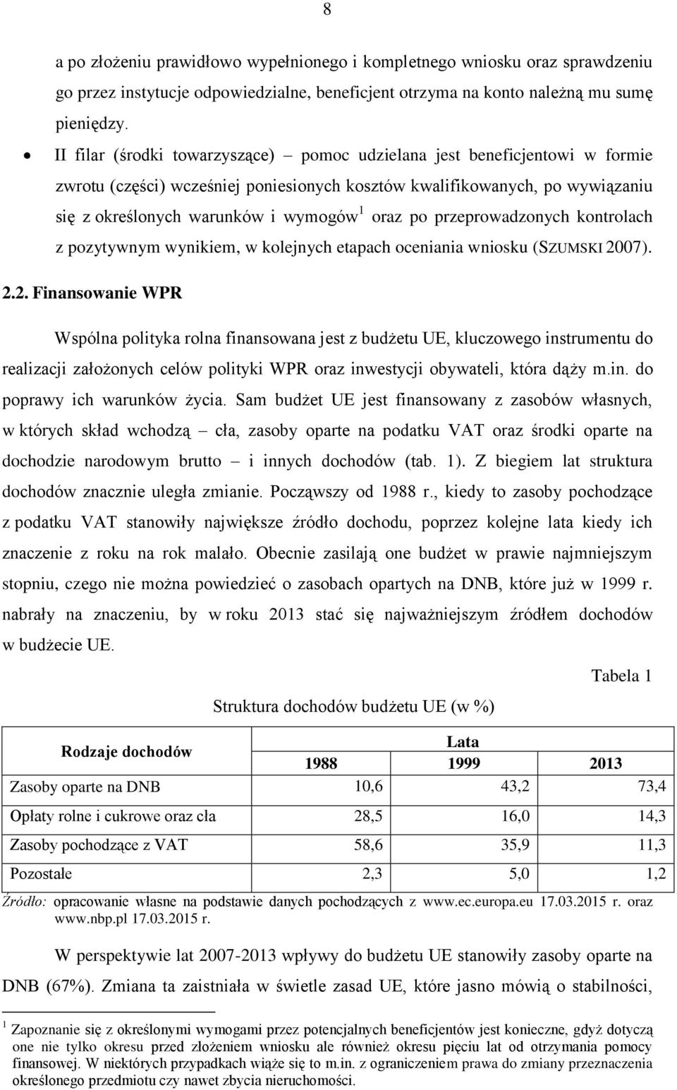 po przeprowadzonych kontrolach z pozytywnym wynikiem, w kolejnych etapach oceniania wniosku (SZUMSKI 20