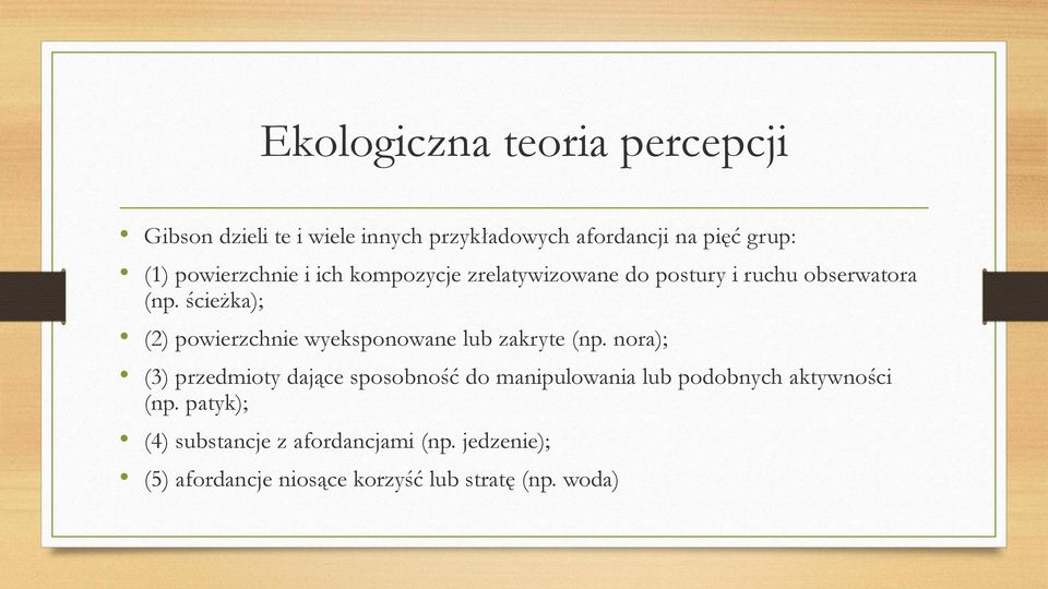 ścieżka); (2) powierzchnie wyeksponowane lub zakryte (np.