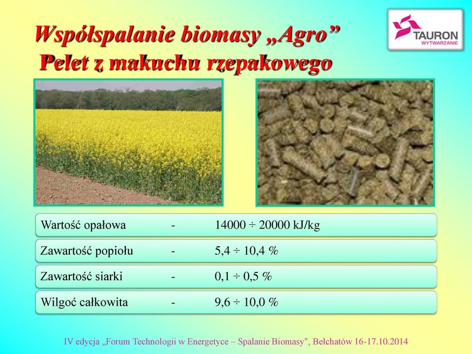 kj/kg Zawartość popiołu - 5,4 10,4 %