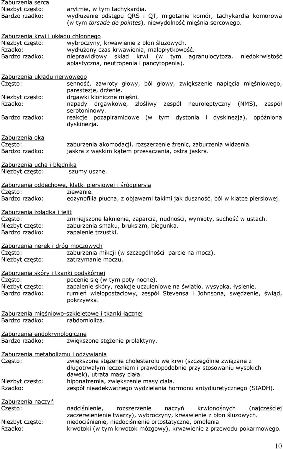 Zaburzenia krwi i układu chłonnego Niezbyt często: wybroczyny, krwawienie z błon śluzowych. Rzadko: wydłużony czas krwawienia, małopłytkowość.