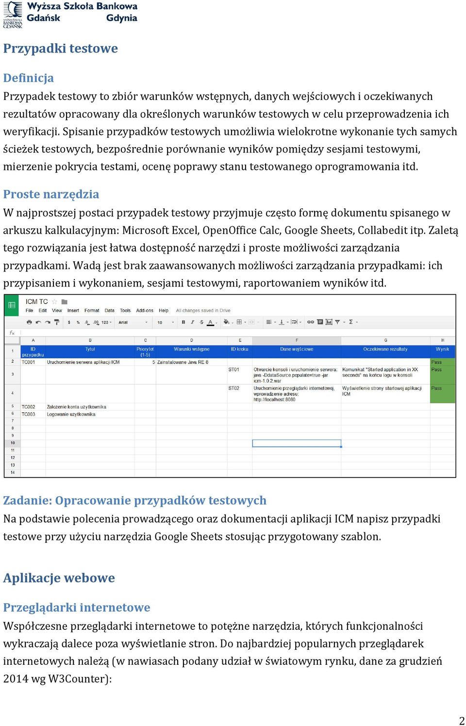 Spisanie przypadków testowych umożliwia wielokrotne wykonanie tych samych ścieżek testowych, bezpośrednie porównanie wyników pomiędzy sesjami testowymi, mierzenie pokrycia testami, ocenę poprawy