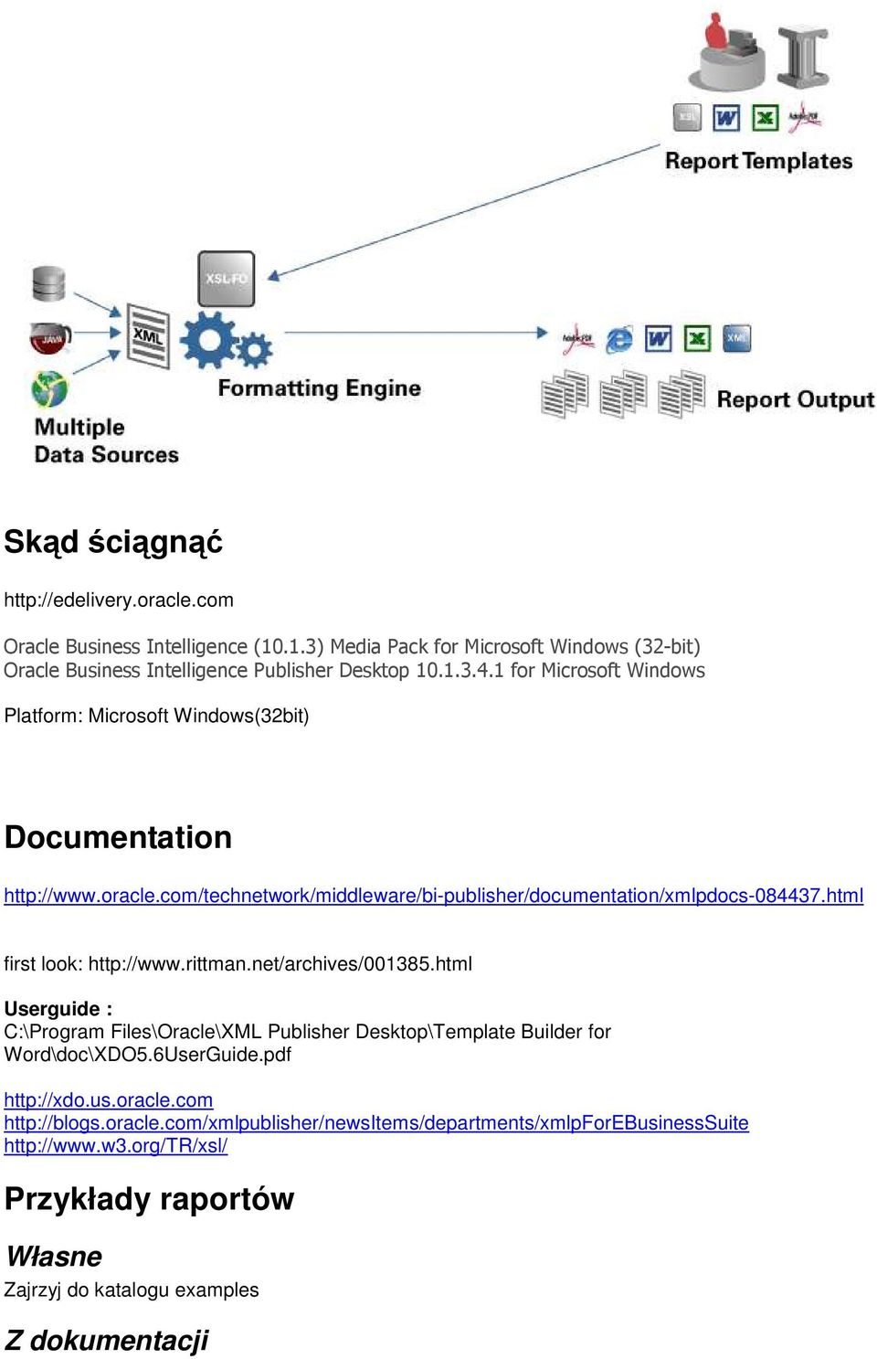 html first look: http://www.rittman.net/archives/001385.html Userguide : C:\Program Files\Oracle\XML Publisher Desktop\Template Builder for Word\doc\XDO5.6UserGuide.