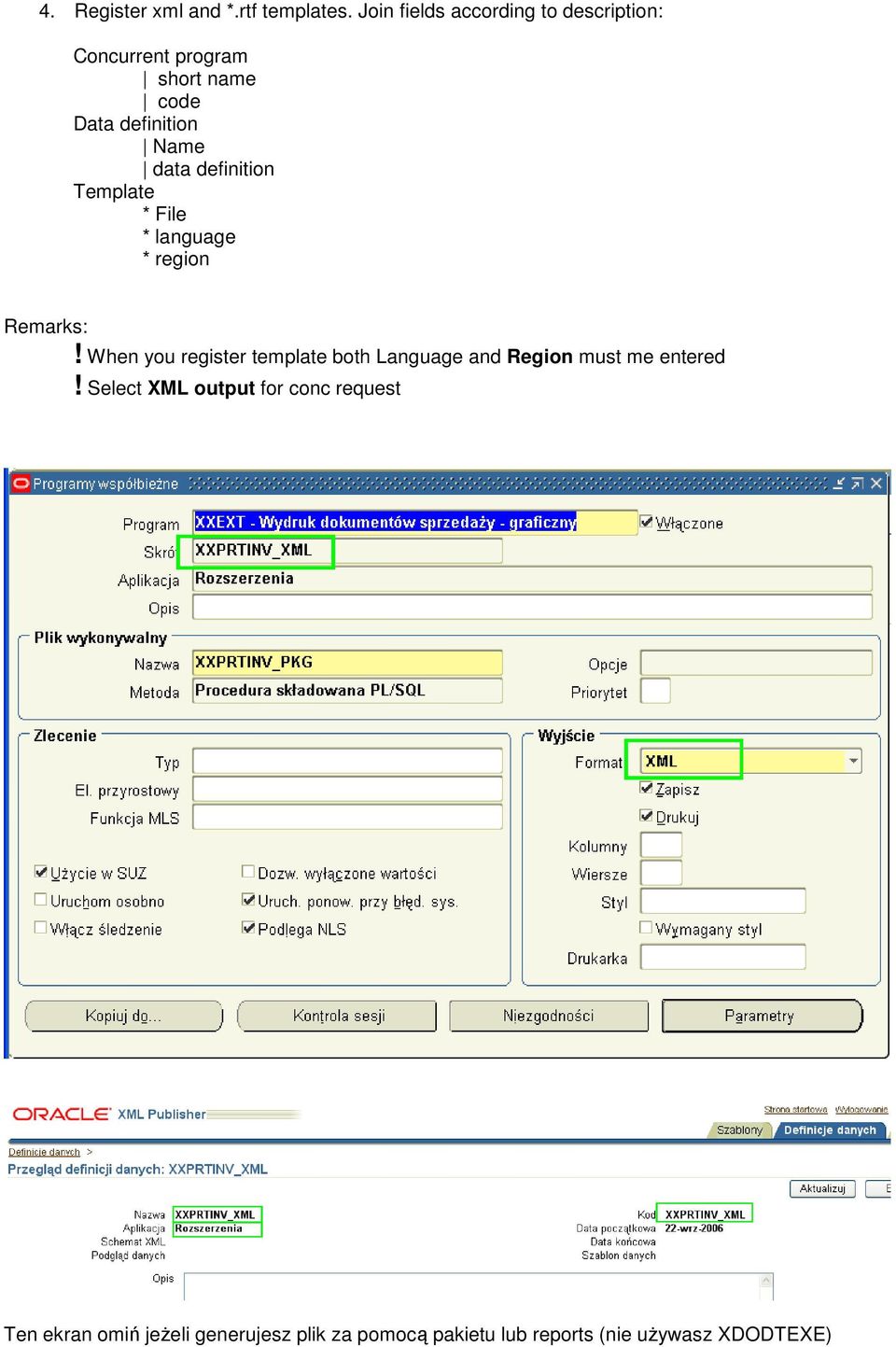 data definition Template * File * language * region Remarks:!