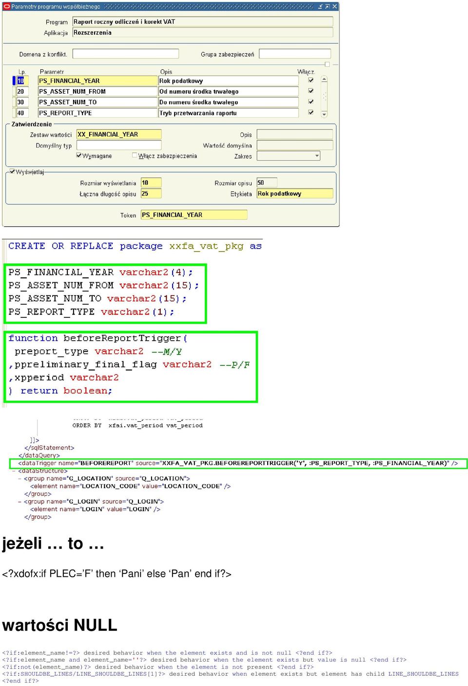 > desired behavior when the element is not present <?end if?> <?if:shouldbe_lines/line_shouldbe_lines[1]?