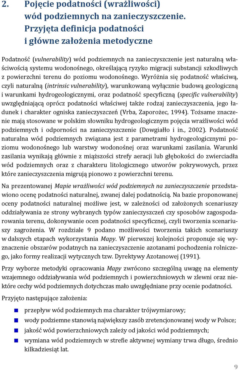 substancji szkodliwych z powierzchni terenu do poziomu wodonośnego.
