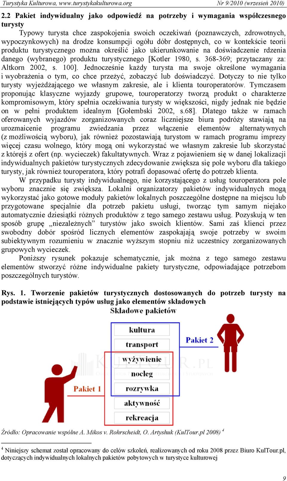 368-369; przytaczany za: Altkorn 2002, s. 100]. Jednocześnie każdy turysta ma swoje określone wymagania i wyobrażenia o tym, co chce przeżyć, zobaczyć lub doświadczyć.