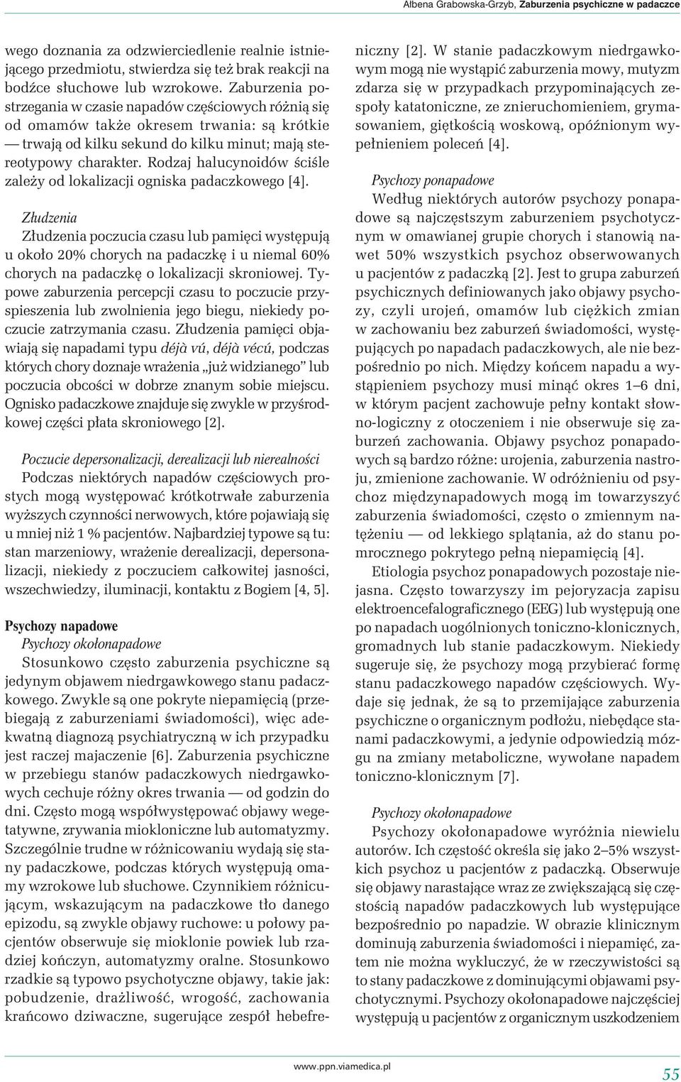 Rodzaj halucynoidów ściśle zależy od lokalizacji ogniska padaczkowego [4].