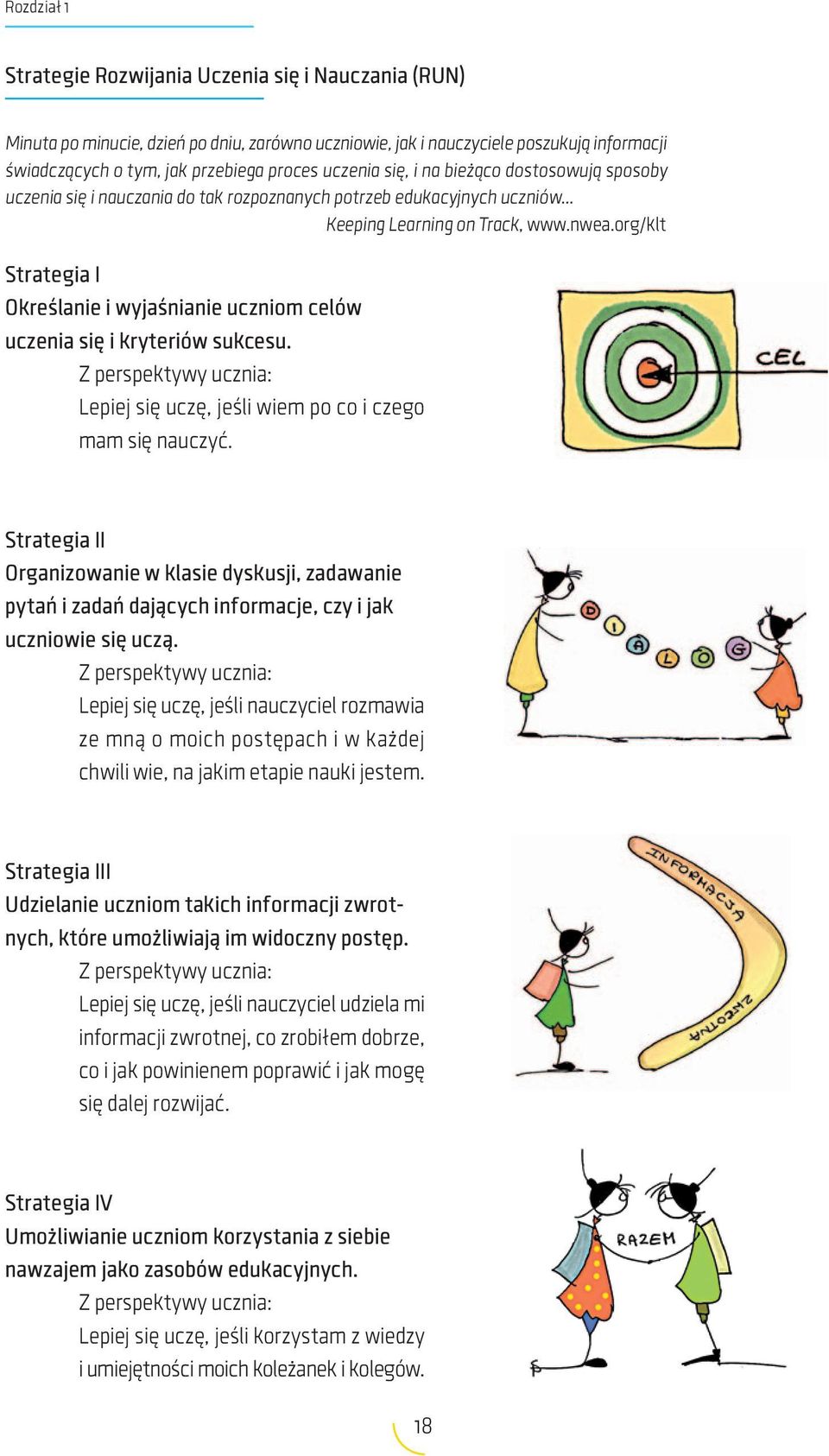 org/klt Strategia I Określanie i wyjaśnianie uczniom celów uczenia się i kryteriów sukcesu. Z perspektywy ucznia: Lepiej się uczę, jeśli wiem po co i czego mam się nauczyć.