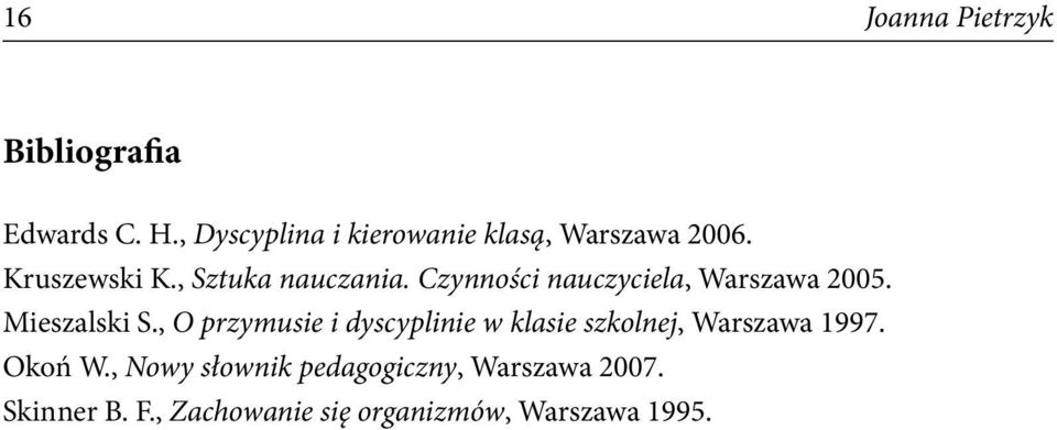 Czynności nauczyciela, Warszawa 2005. Mieszalski S.