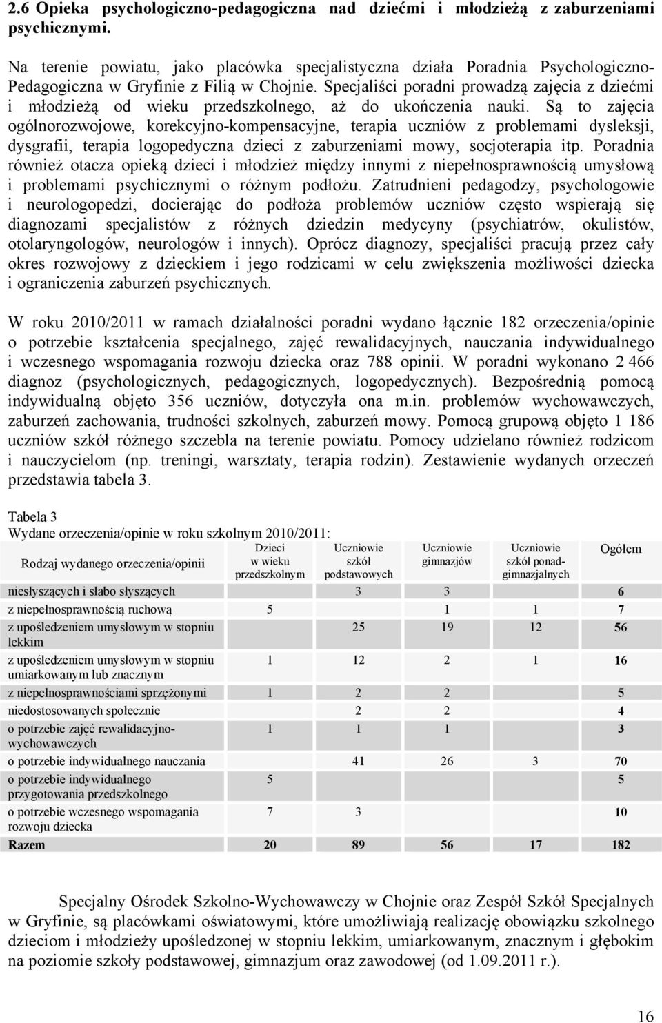 Specjaliści poradni prowadzą zajęcia z dziećmi i młodzieżą od wieku przedszkolnego, aż do ukończenia nauki.