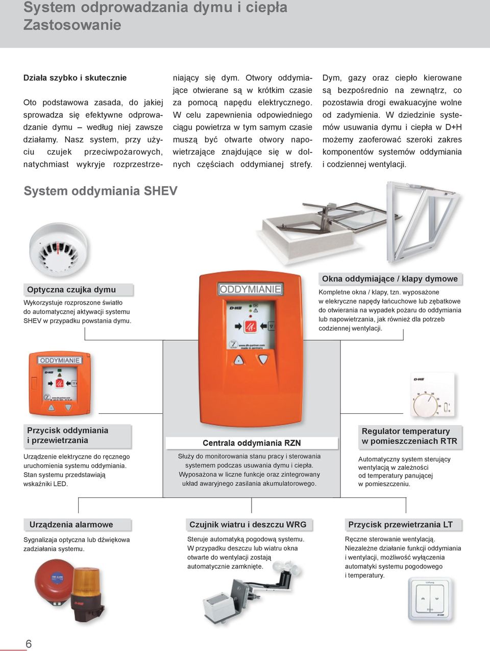 W celu zapewnienia odpowiedniego ciągu powietrza w tym samym czasie muszą być otwarte otwory napowietrzające znajdujące się w dolnych częściach oddymianej strefy.