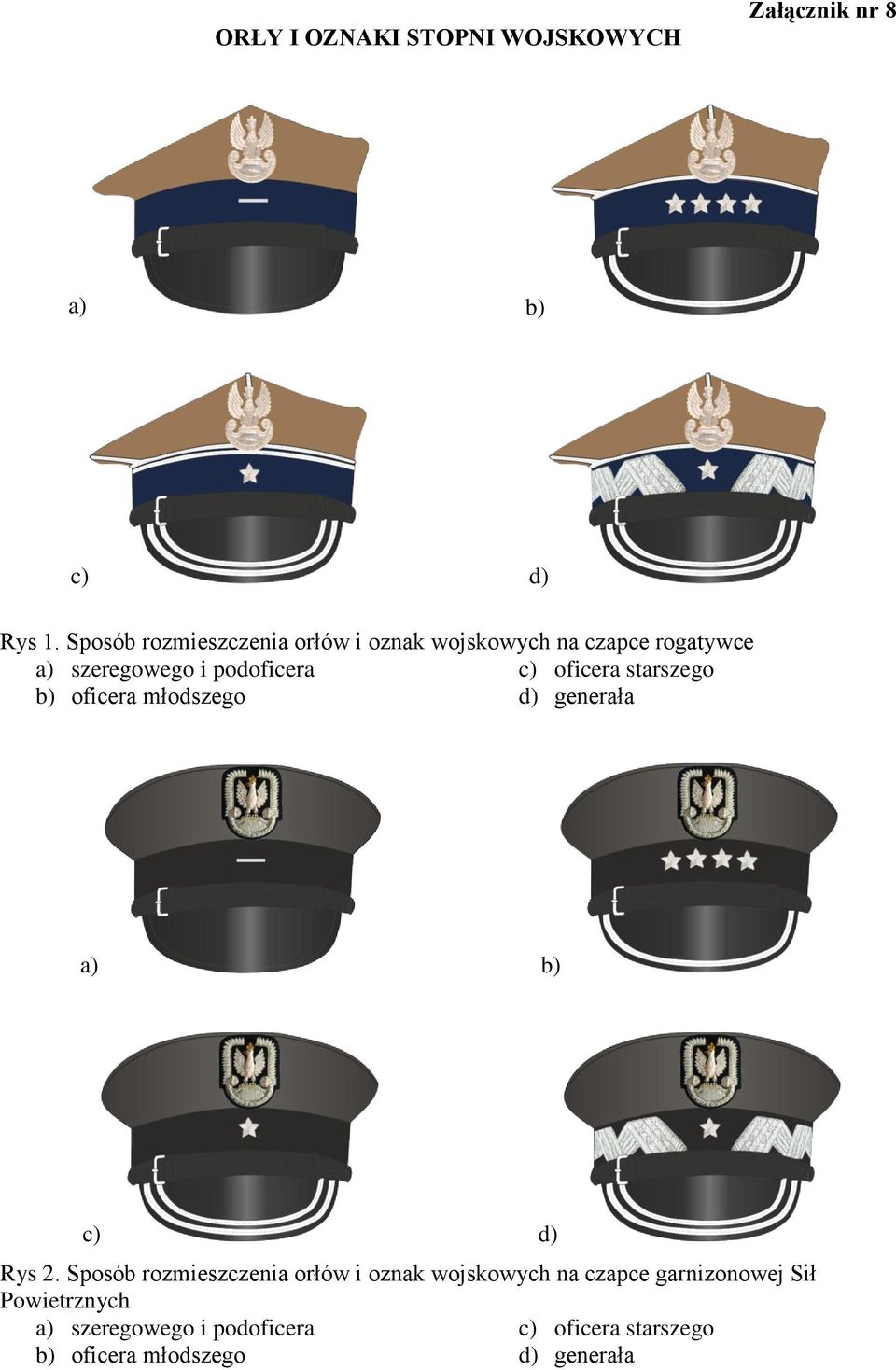 oficera starszego b) oficera młodszego d) generała a) b) c) d) Rys 2.