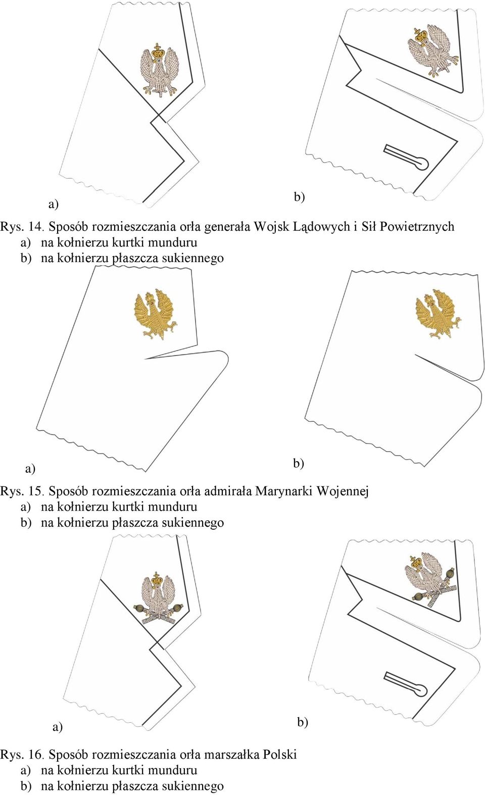 na kołnierzu płaszcza sukiennego b) a) b) Rys. 15.