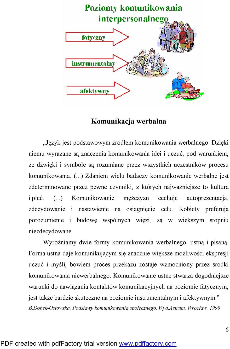 ..) Zdaniem wielu badaczy komunikowanie werbalne jest zdeterminowane przez pewne czynniki, z których najważniejsze to kultura i płeć. (.