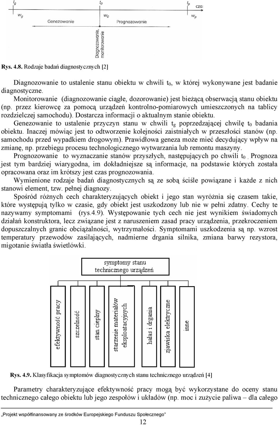 Dostarcza informacji o aktualnym stanie obiektu. Genezowanie to ustalenie przyczyn stanu w chwili t g poprzedzającej chwilę t 0 badania obiektu.