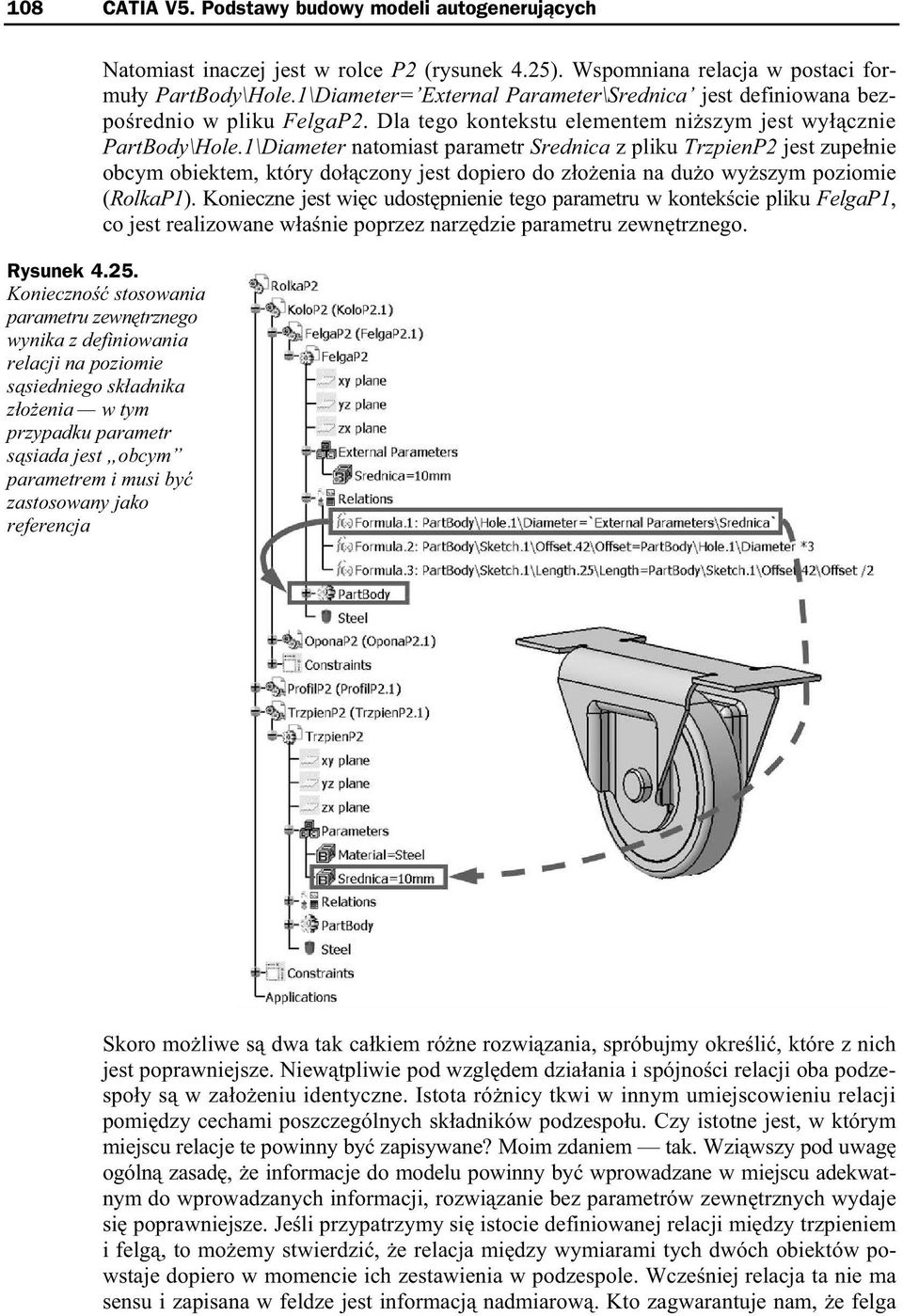 1\Diameter natomiast parametr Srednica z pliku TrzpienP2 jest zupe nie obcym obiektem, który do czony jest dopiero do z o enia na du o wy szym poziomie (RolkaP1).