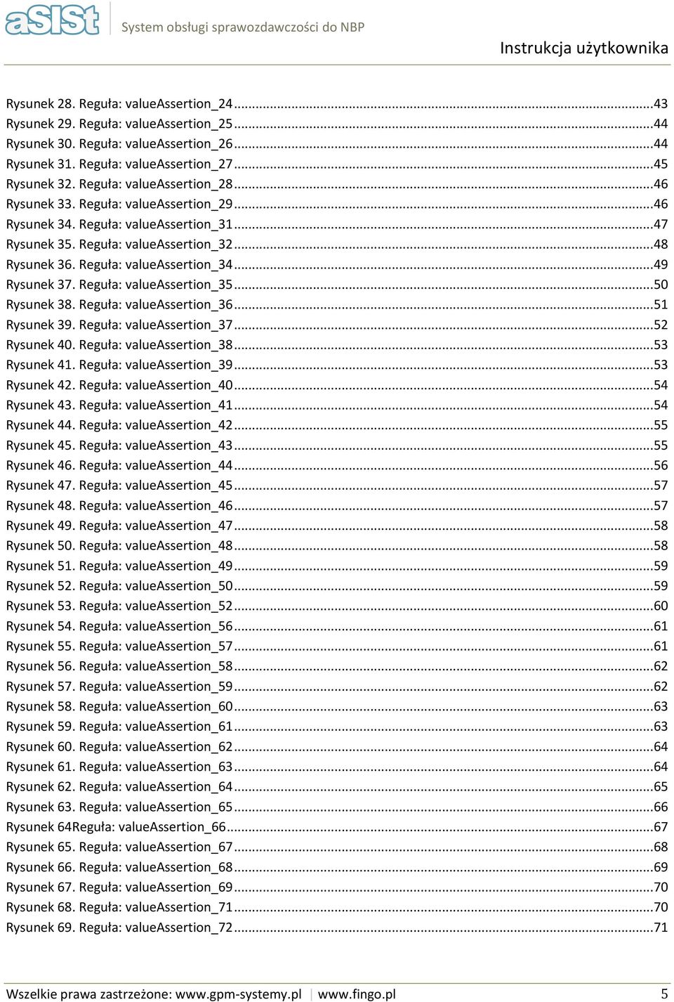 Reguła: valueassertion_34... 49 Rysunek 37. Reguła: valueassertion_35... 50 Rysunek 38. Reguła: valueassertion_36... 51 Rysunek 39. Reguła: valueassertion_37... 52 Rysunek 40.