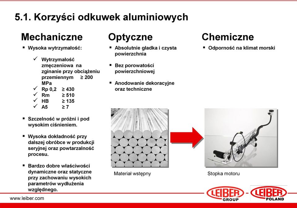 Wysoka dokładność przy dalszej obróbce w produkcji seryjnej oraz powtarzalność procesu.