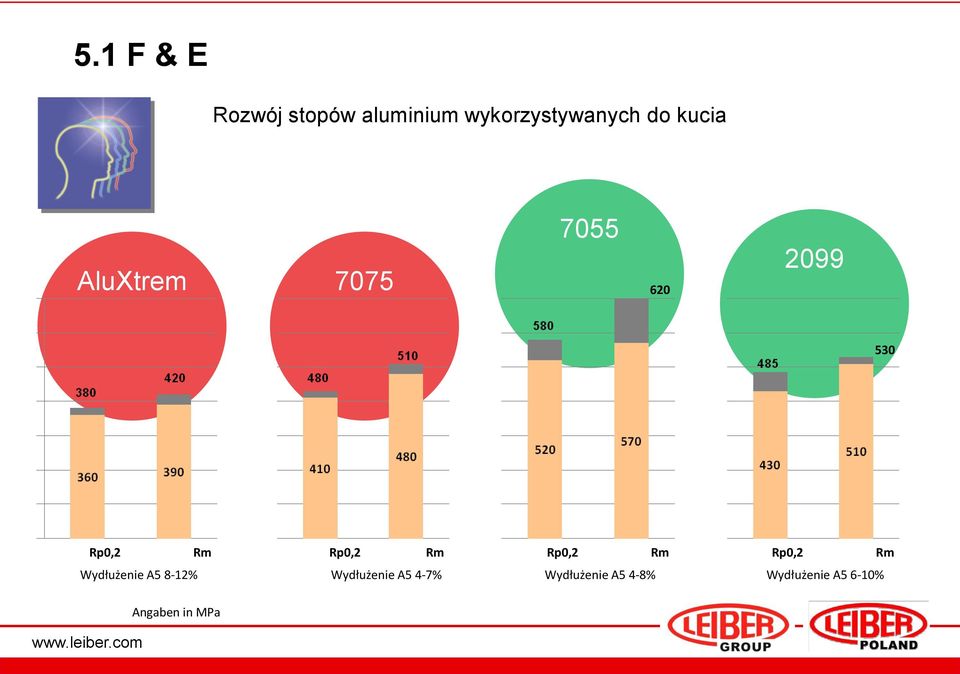 Rm Rp0,2 Rm Rp0,2 Rm Wydłużenie A5 8-12% Wydłużenie A5