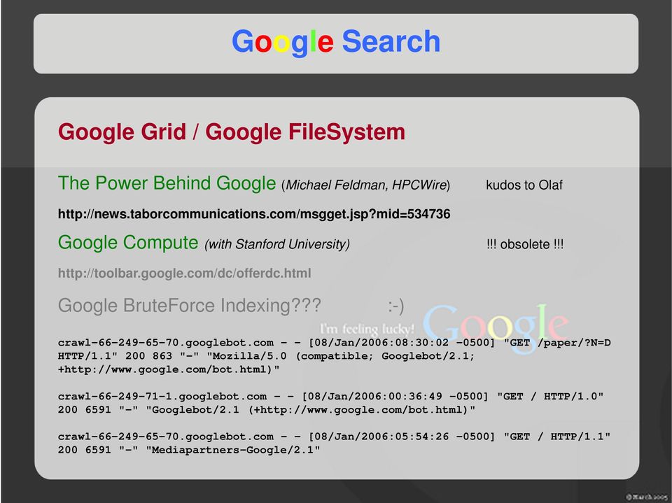 com - - [08/Jan/2006:08:30:02-0500] "GET /paper/?n=d HTTP/1.1" 200 863 "-" "Mozilla/5.0 (compatible; Googlebot/2.1; +http://www.google.com/bot.html)" crawl-66-249-71-1.googlebot.