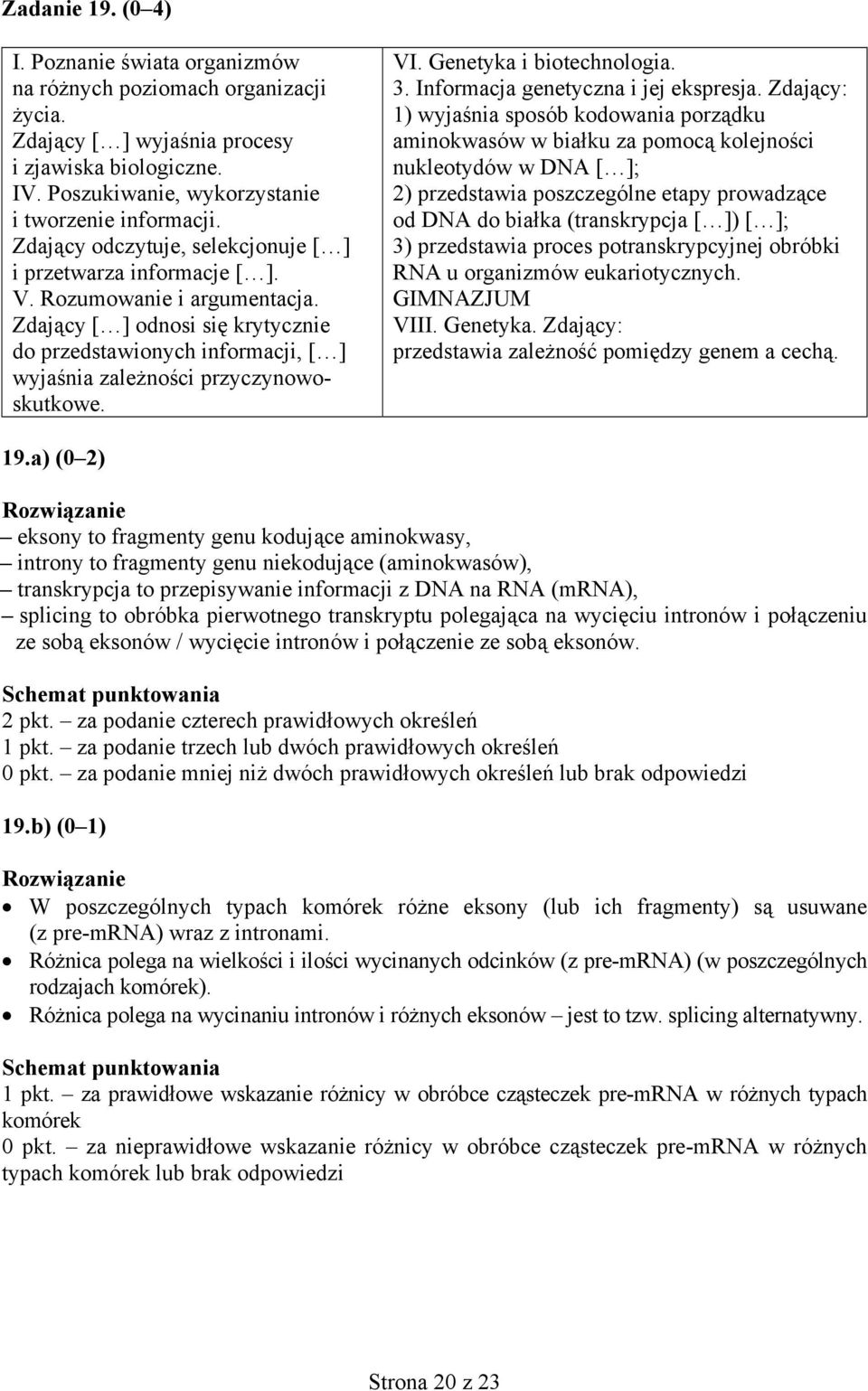 Genetyka i biotechnologia. 3. Informacja genetyczna i jej ekspresja.