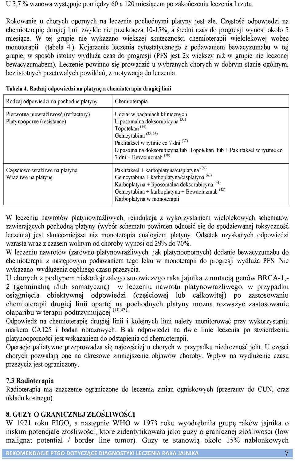 W tej grupie nie wykazano większej skuteczności chemioterapii wielolekowej wobec monoterapii (tabela 4.).