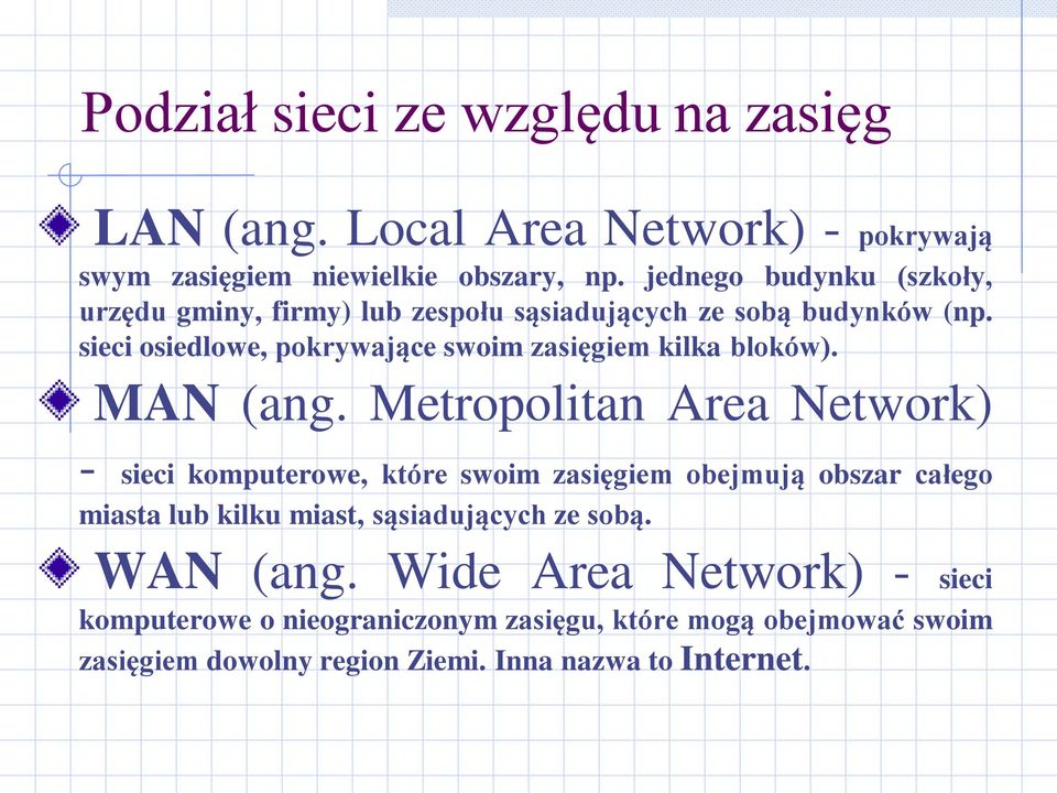 sieci osiedlowe, pokrywające swoim zasięgiem kilka bloków). MAN (ang.