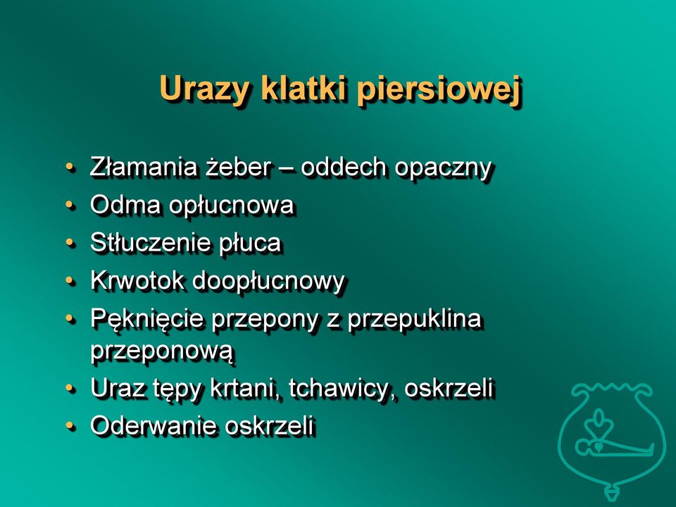 doopłucnowy Pęknięcie przepony z przepuklina