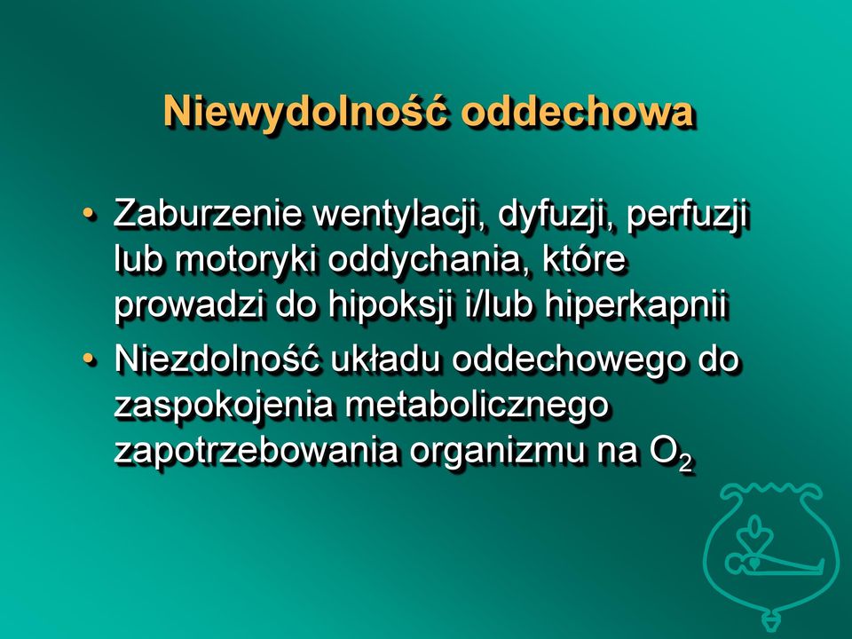 hipoksji i/lub hiperkapnii Niezdolność układu