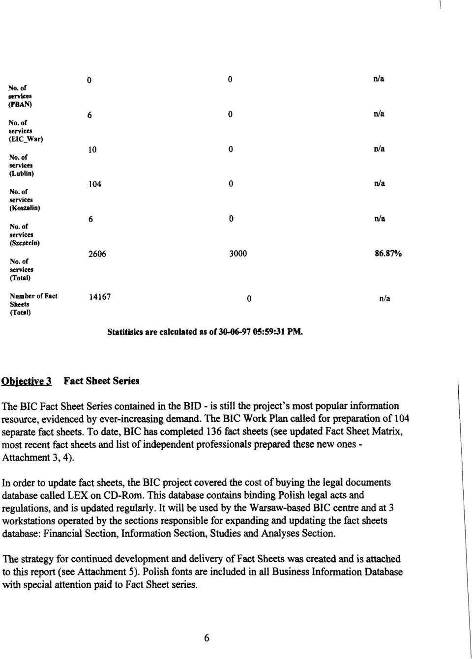 .. Fact Sheet Series The BIC Fact Sheet Series contained in the BID - is still the project's most popular information resource, evidenced by ever-increasing demand.