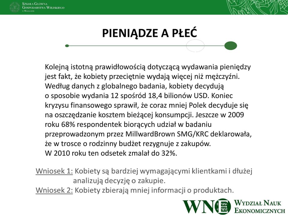 Koniec kryzysu finansowego sprawił, że coraz mniej Polek decyduje się na oszczędzanie kosztem bieżącej konsumpcji.