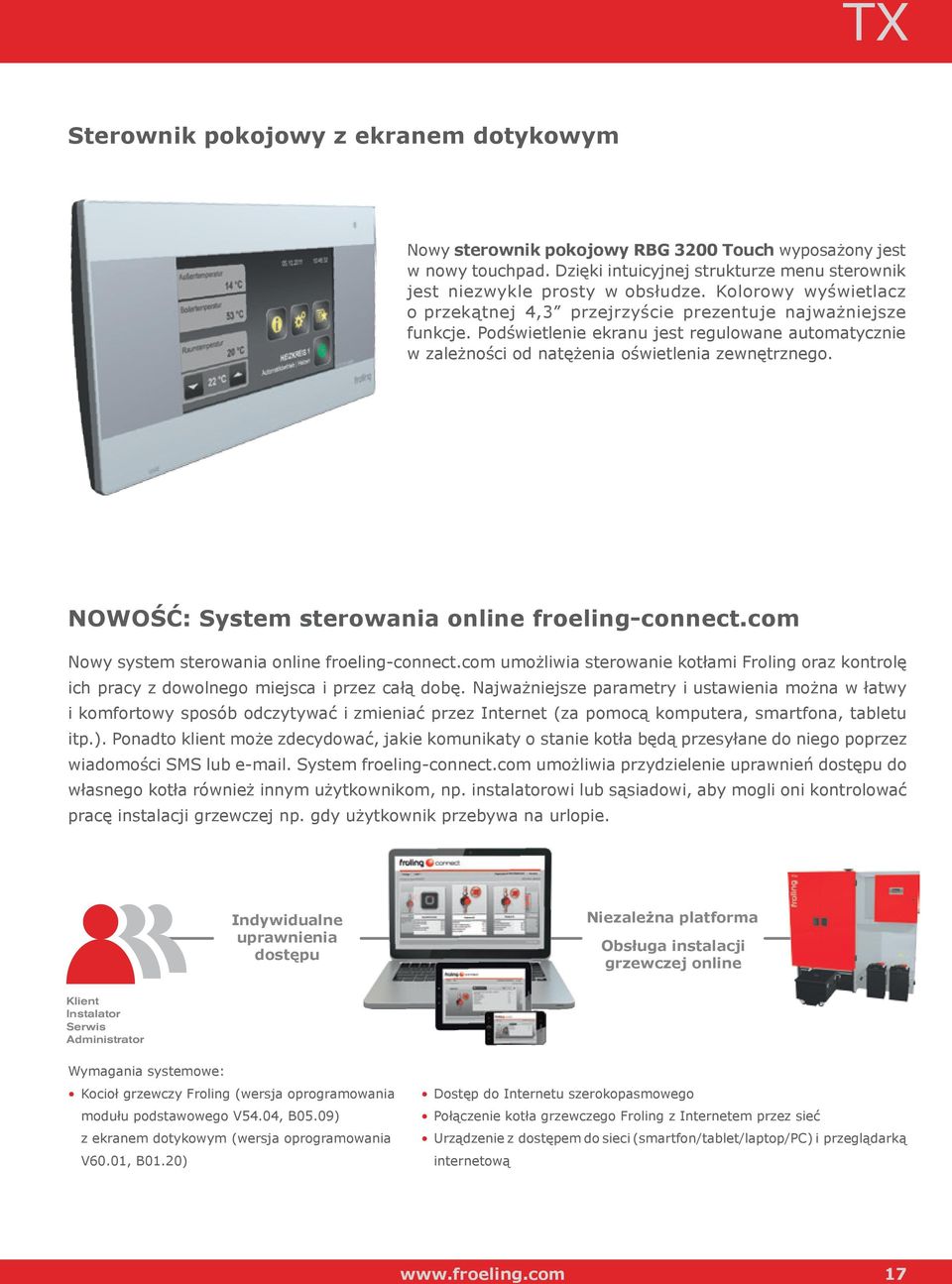 NOWOŚĆ: System sterowania online froeling-connect.com Nowy system sterowania online froeling-connect.