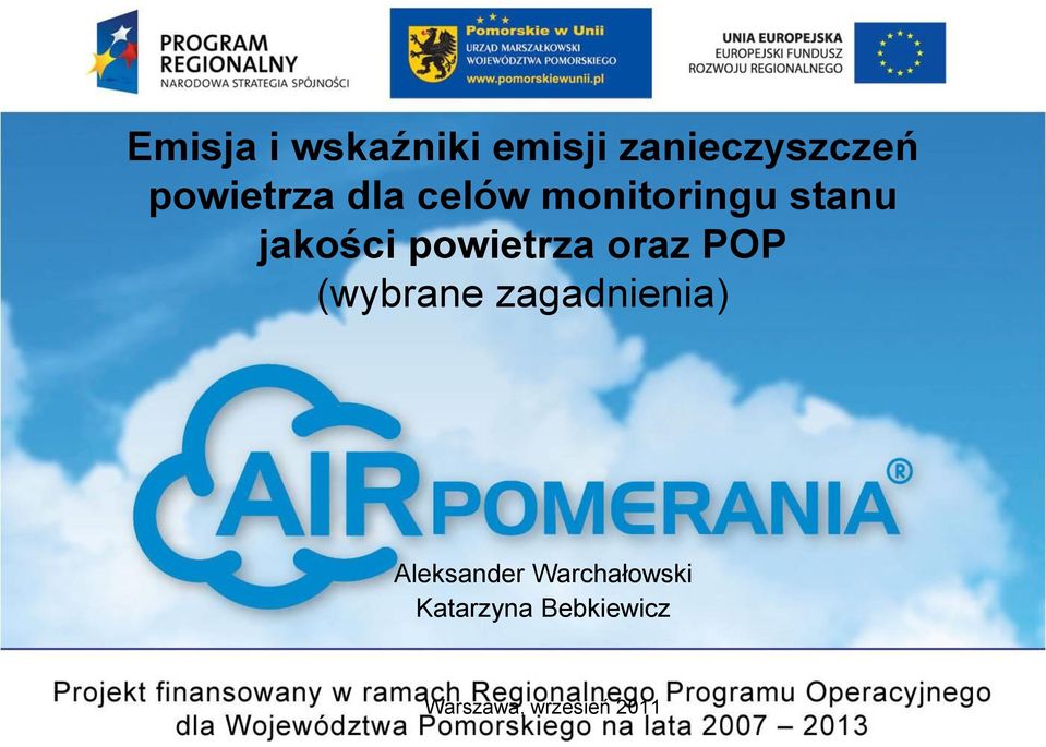 powietrza oraz POP (wybrane zagadnienia)