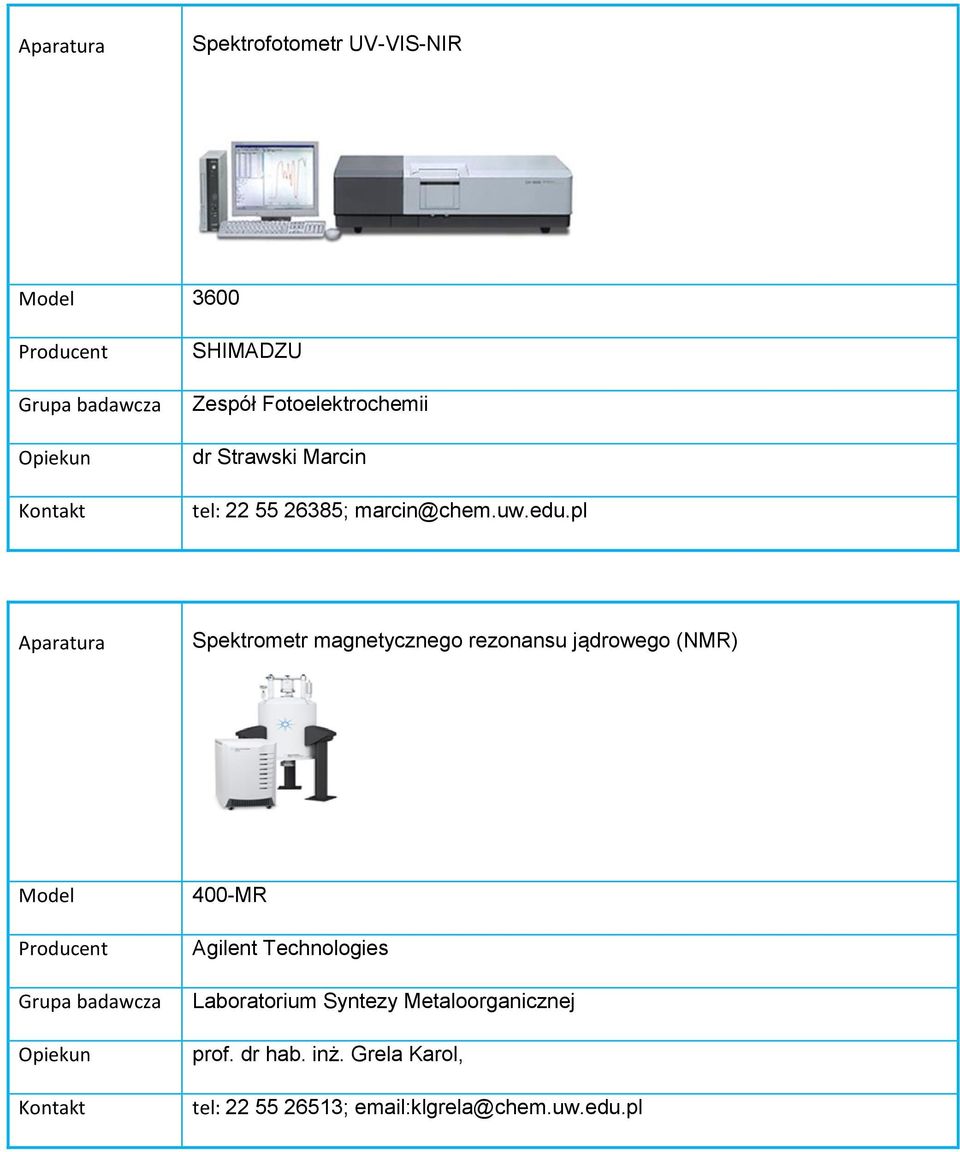 pl Spektrometr magnetycznego rezonansu jądrowego (NMR) 400-MR Laboratorium