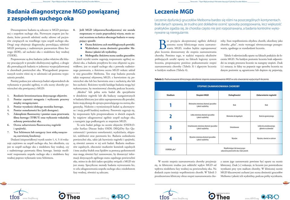 Drugi etap obejmuje diagnostykę pozwalającą odróżnić MGD powiązaną z nadmiernym parowaniem filmu łzowego (EDE), od suchości oka z niedoboru fazy wodnej (TDDE).