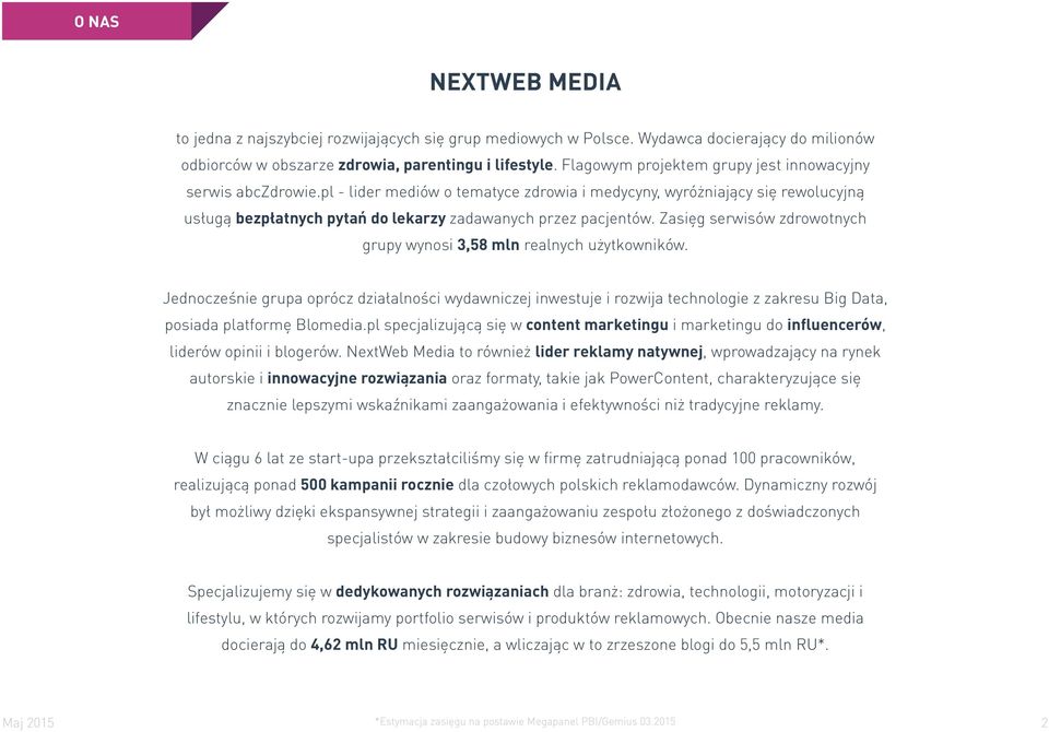 pl - lider mediów o tematyce zdrowia i medycyny, wyróżniający się rewolucyjną usługą bezpłatnych pytań do lekarzy zadawanych przez pacjentów.