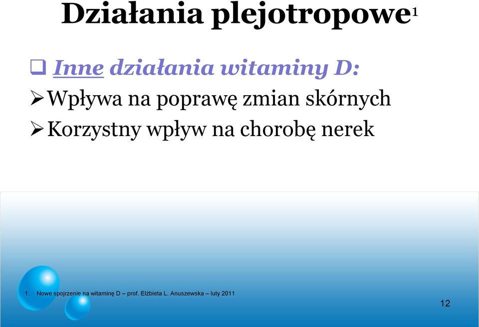 Korzystny wpływ na chorobę nerek 1.