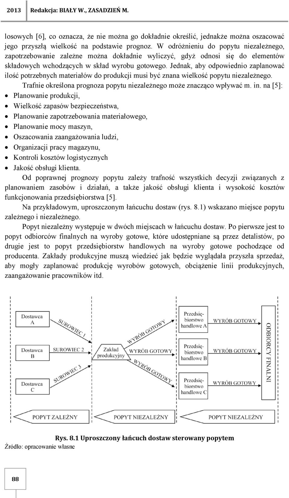 Jednak, aby odpowiednio zaplanować ilość potrzebnych materiałów do produkcji musi być znana wielkość popytu niezależnego. Trafnie określona prognoza popytu niezależnego może znacząco wpływać m. in.